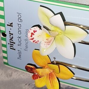 Piper K Orchid Floral French Pins